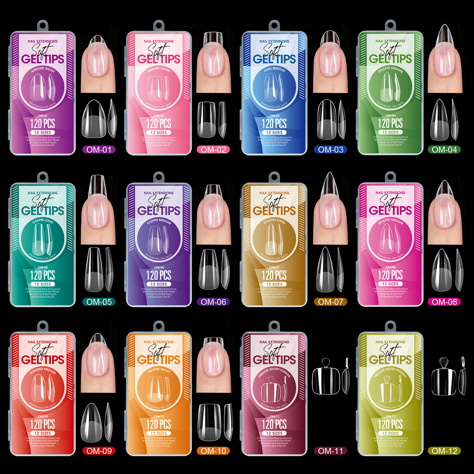 transparent matte ultra thin fake nails for manicure