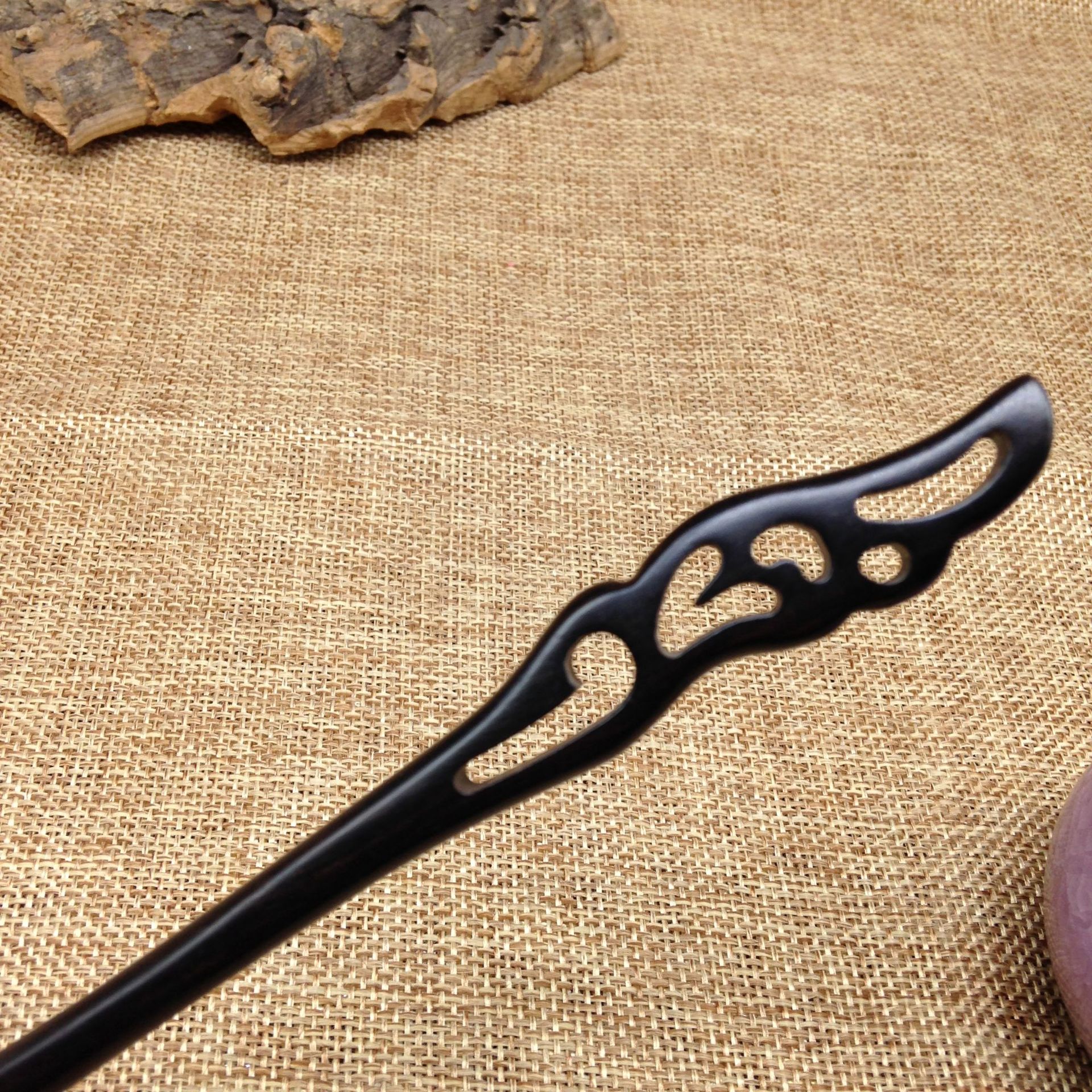 high quality retro Chinese hairpin ebony green sandalwood