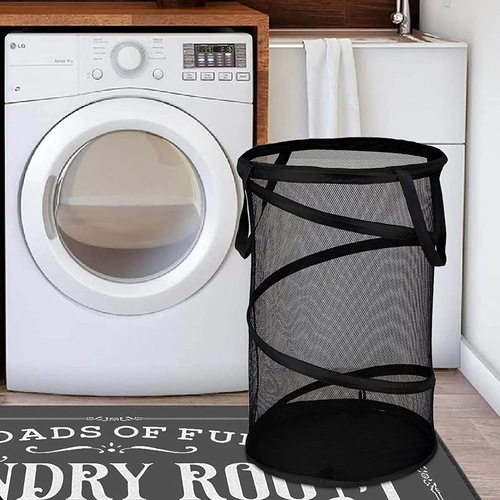 Dirty clothes storage basket cylindrical dirty clothes basket mesh clothes storage basket household large laundry basket dirty clothes basket