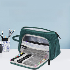 Factory supply new corduroy pen bag hand-held makeup pouch multi-functional mini octagonal bag cosmetic storage bag