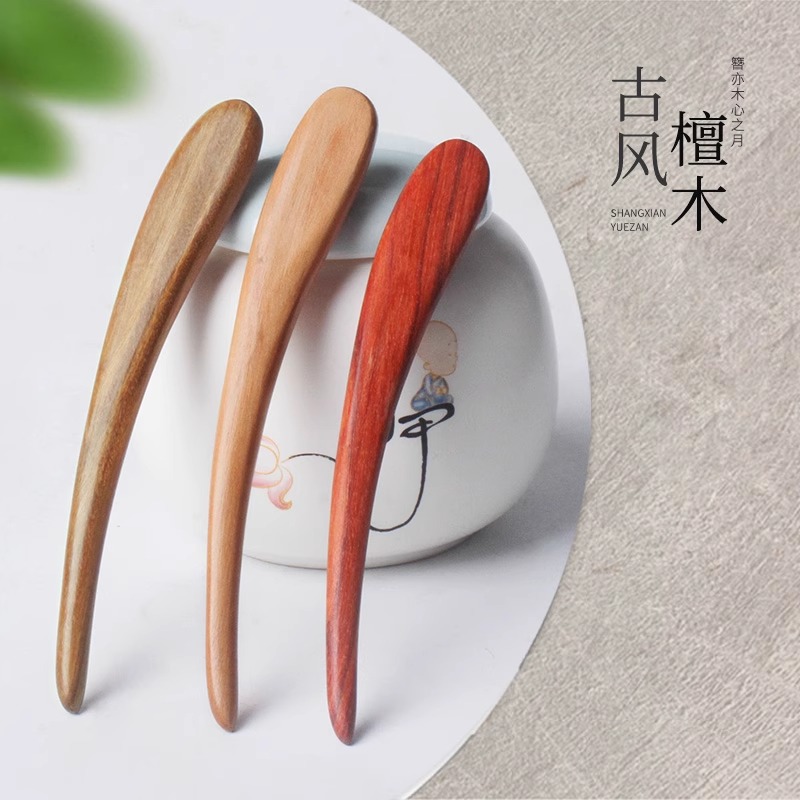 天然桃木盘发木簪子简约日常现代新中式木制发簪女头饰汉服发饰