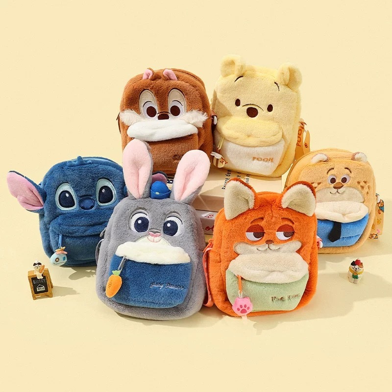 维尼熊可爱毛绒斜挎包2025新款个性mini出街斜挎包玩偶毛绒手机包