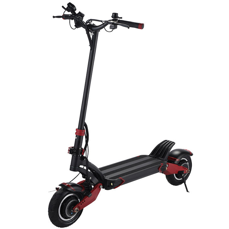 Runtu 10inch Dual-Drive Off-Road Electric Scooter Foldable Mobility Scooter for Adults and Youth Suitable for Commuting to Work