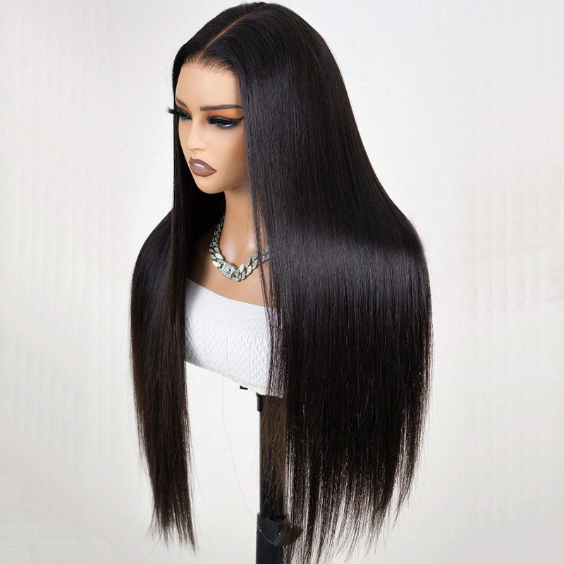 Simple Style Style Unisex Simple Style Casual Party Street Real Hair Centre Parting Long Straight Hair Wigs