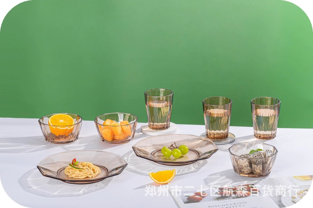 Geometric tableware, creative glass set, 8 pieces, light luxury style, Birthday gift