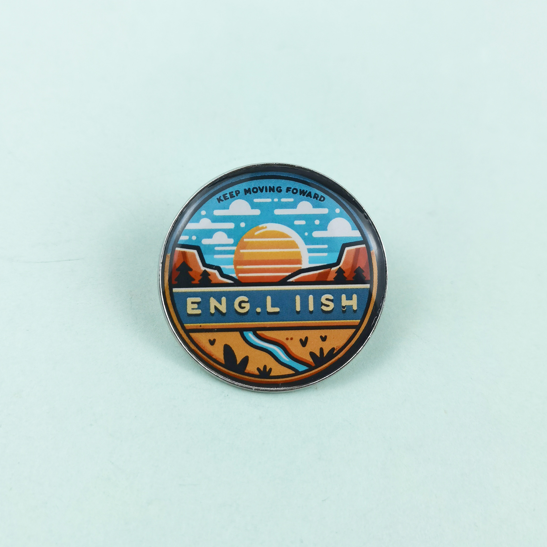 Broche de metal redondo transfronterizo patrón de dibujos animados medalla de joyería estilo retro europeo y americano mochila insignia de alfiler