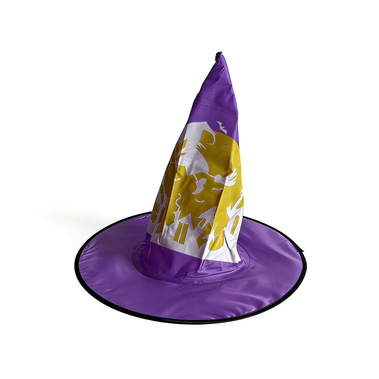 Sombreros de bruja de Halloween, sombreros de bruja de Oxford negros, disfraz de fiesta, sombreros de bruja de cuernos afilados al por mayor