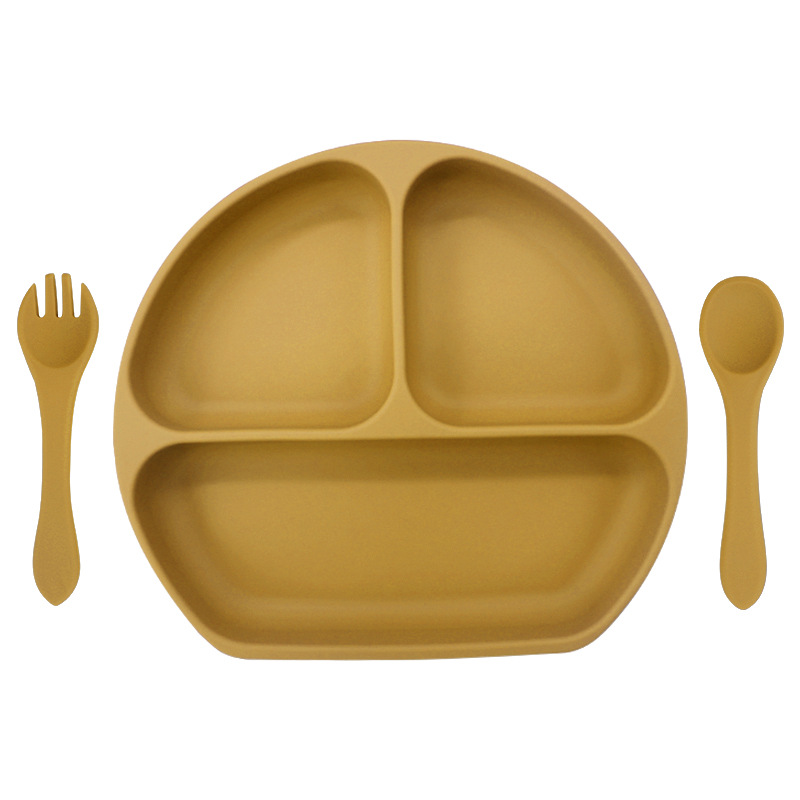 생강 노란색 (웃는 접시 실리콘 포크 스푼 380g)