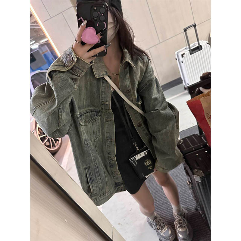 American Retro Distressed Denim Jacket for Men and Women, 2026 Early Spring New Trendy Brand Loose Casual Jacket Top