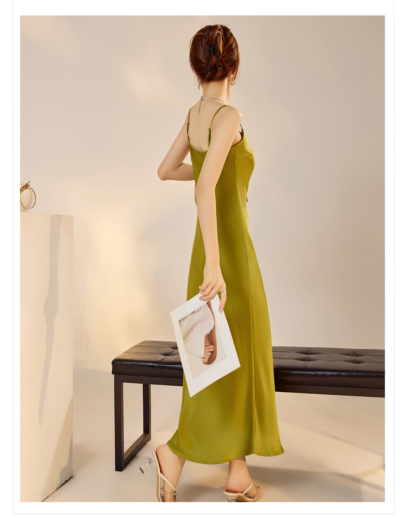 Đầm maxi acetate cao cấp phong cách Trung Hoa mới, kèm áo khoác thêu hạt đa năng N4020 — Váy hai dây, Áo khoác chi tiết 16