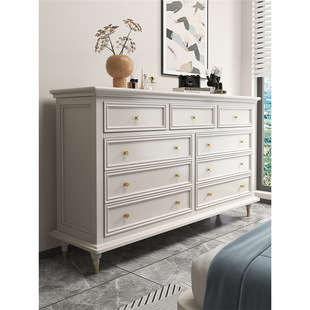 American Style Solid Wood Bucket Chest Bedroom Bed End Drawer Cabinet Living Room Wall Locker French Style 579 Bucket Storage Cabinet