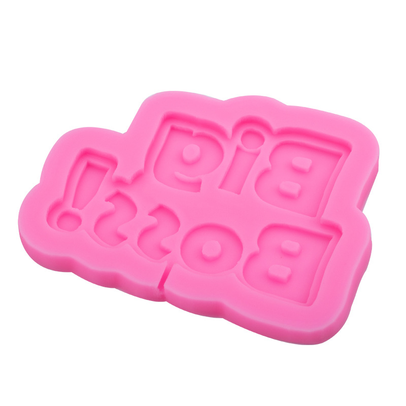 Big Boss inglés carta molde de silicona pastel tarjeta inserción Fondant chocolate arcilla cerámica suave herramienta