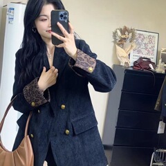 西装外套女雪尼尔2025春秋新款轻奢韩版宽松百搭休闲加厚保暖西服