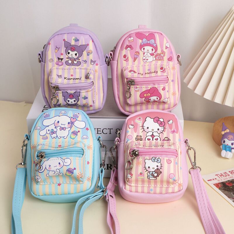 Mini School Bag Coin Purse Children's Cartoon Kuromi Small Wallet Can Be Worn on One Shoulder or Both Shoulders Diagonally Multi-Functional Small Bag Mini School Bag Coin Purse Children's Cartoon Kuromi Small Wallet Can Be Worn on One Shoulder or Both Shoulders Diagonally Multi-Functional Small Bag