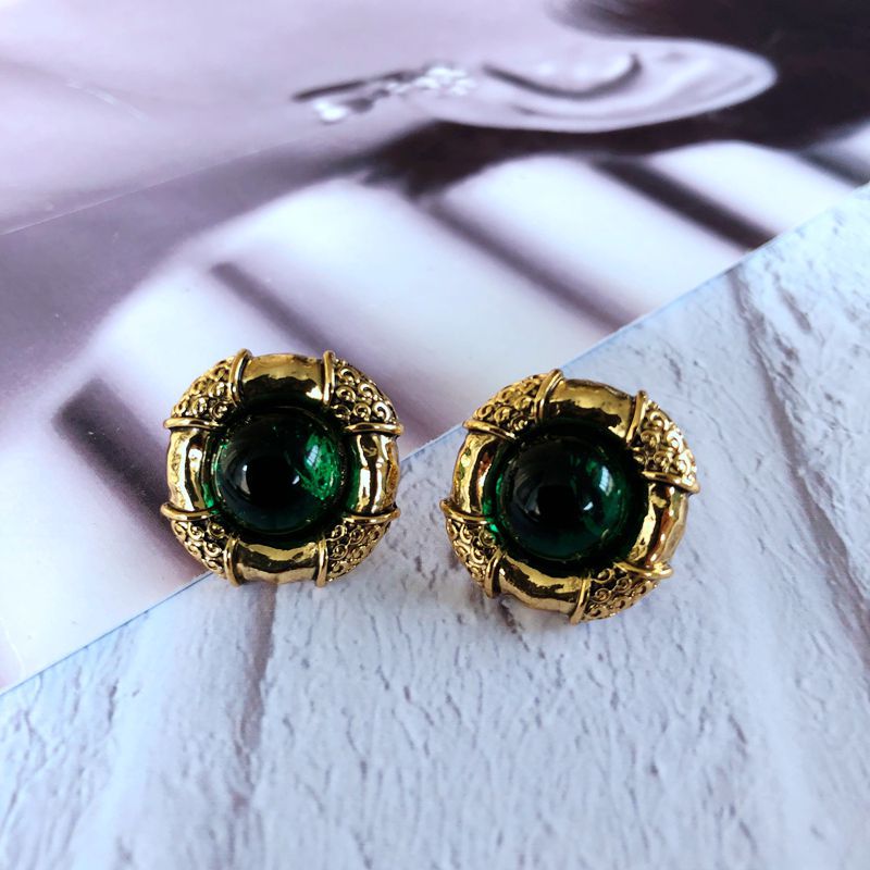 Vintage Fashion Pearl Glass Jade Drip Glaze Earrings Wholesale Nihaojewelry display picture 18