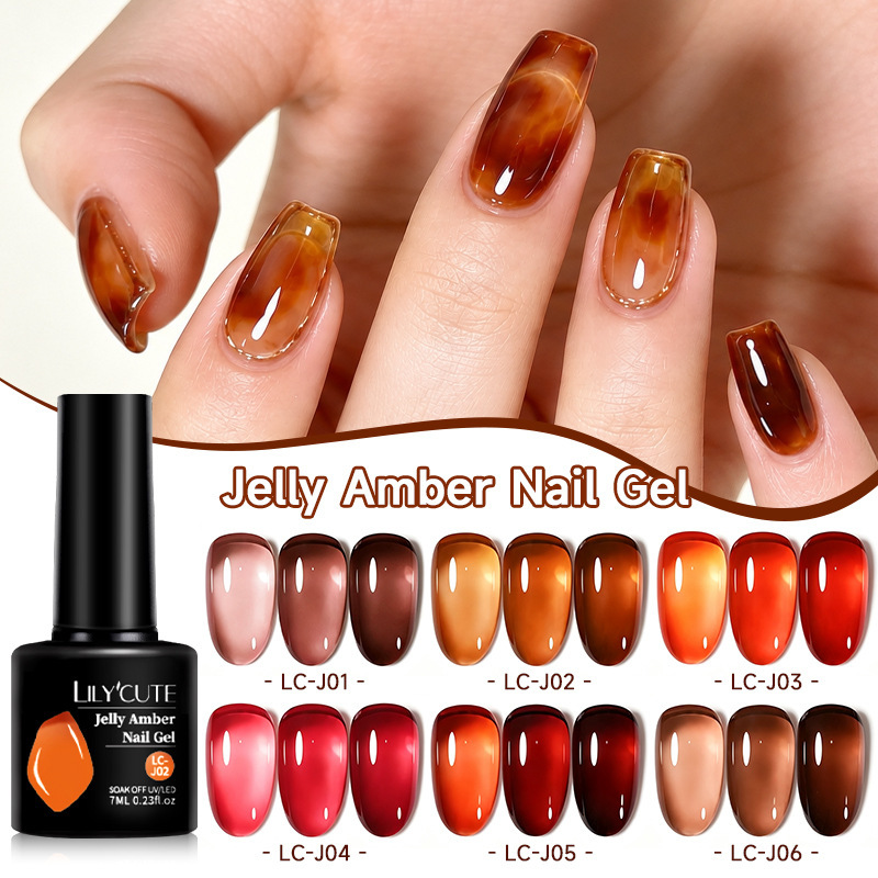Lilycute's New Caramel Amber Color Nail Polish Gel, Translucent Gel for Nail Salons, Small Set of Translucent Nail Polish Gel Lilycute's New Caramel Amber Color Nail Polish Gel, Translucent Gel for Nail Salons, Small Set of Translucent Nail Polish Gel