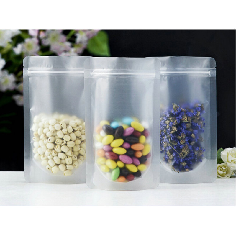 9*15cm透明磨砂自立袋 自封袋 烘焙食品包装袋 站立塑料袋批发