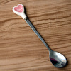 Ceramics heart shaped stainless steel, spoon for ice cream, ice cream