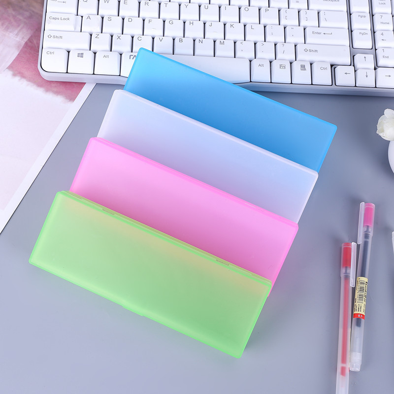 Plastic transparent children's cute art matte pencil case for…