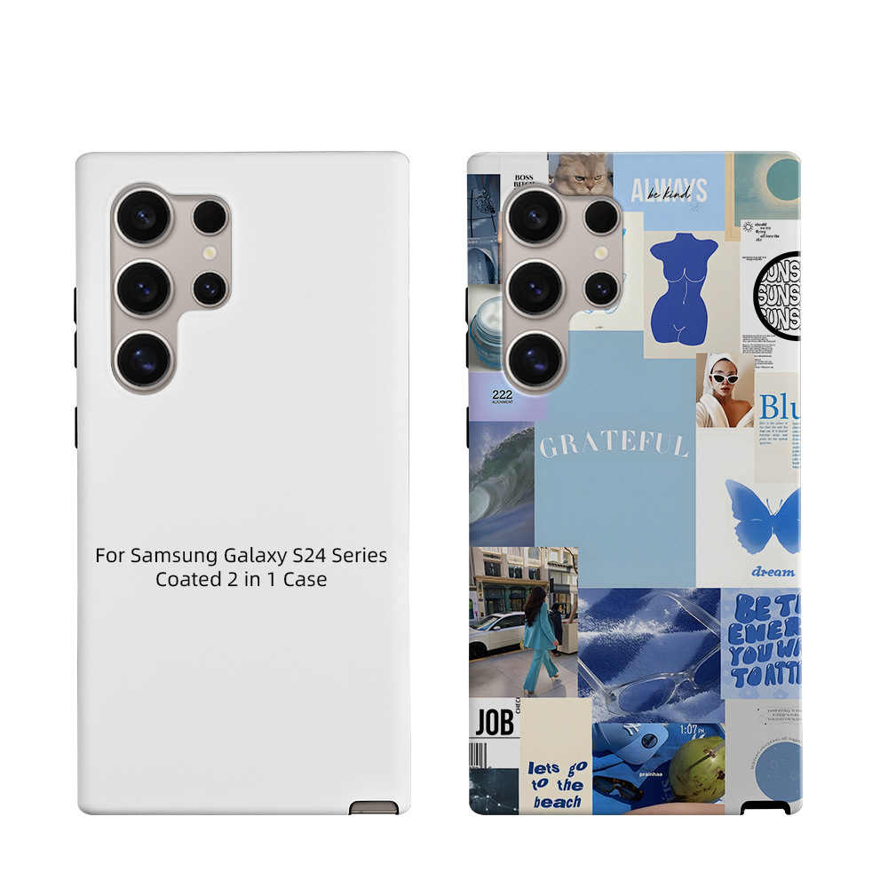 Adecuado para la carcasa del teléfono móvil de transferencia de calor Samsung S24, revestimiento de sublimación SAMS23, material de carcasa del teléfono móvil dos en uno