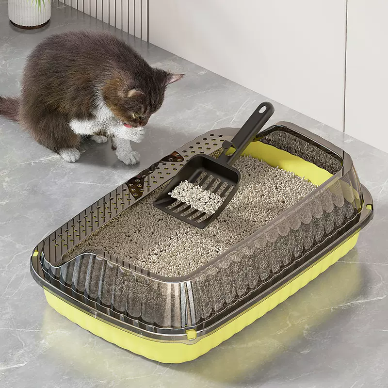 猫砂盆幼猫小号小猫奶猫幼崽专用半封闭式浅口低入口猫沙盆猫厕所