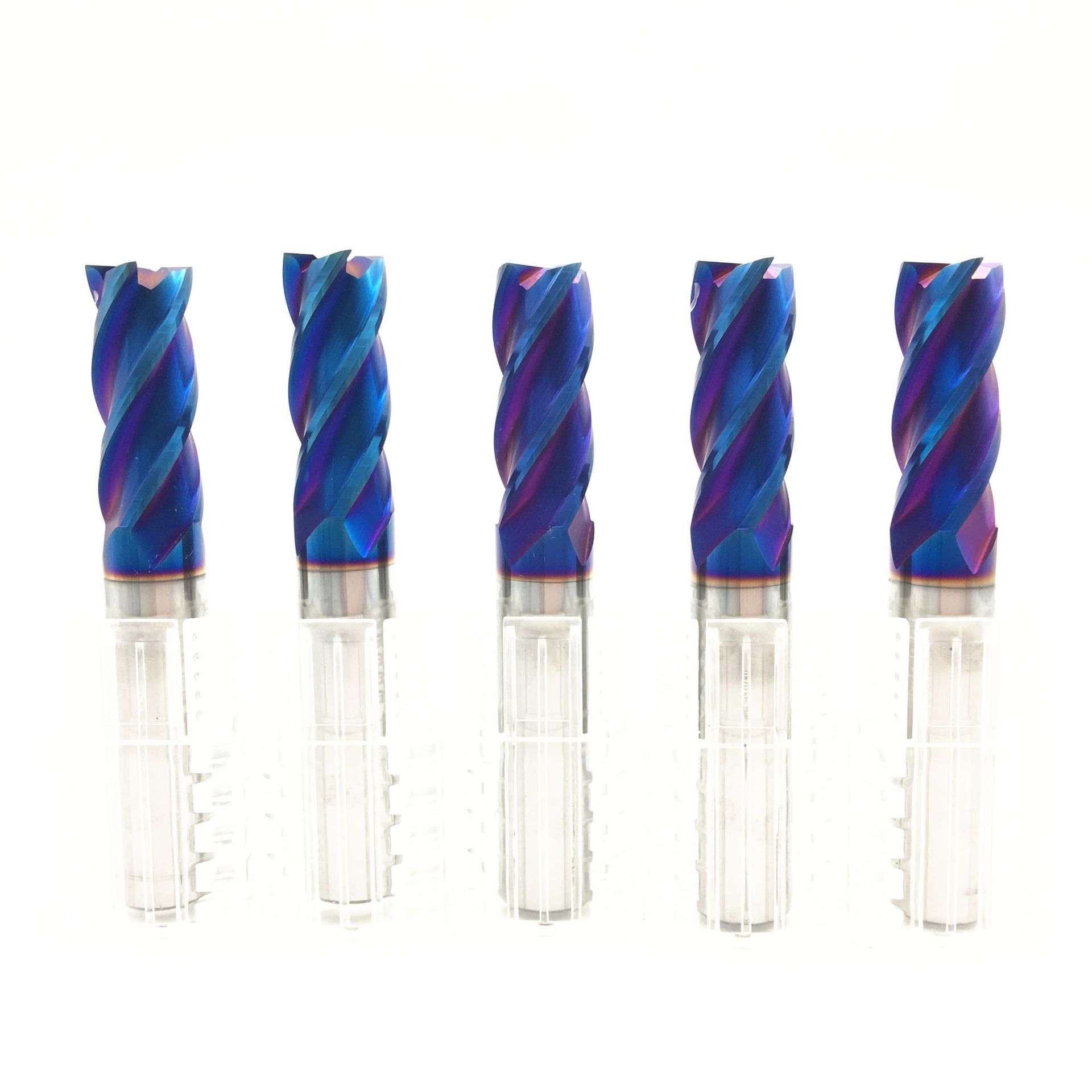 65°4刃钨钢平铣刀D4*20*D4*100L*4T纳米蓝涂层四刃铣刀 硬质合金