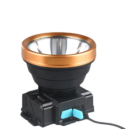 Strong light headlight outdoor super bright fishing head-mounted lighting foreign trade yellow light led rechargeable long-life miner's lamp