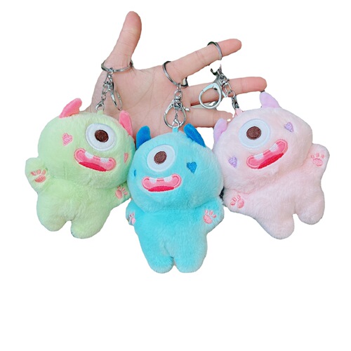 Internet celebrity cute big-eyed monster pendant plush toy doll creative bag pendant keychain rag doll doll