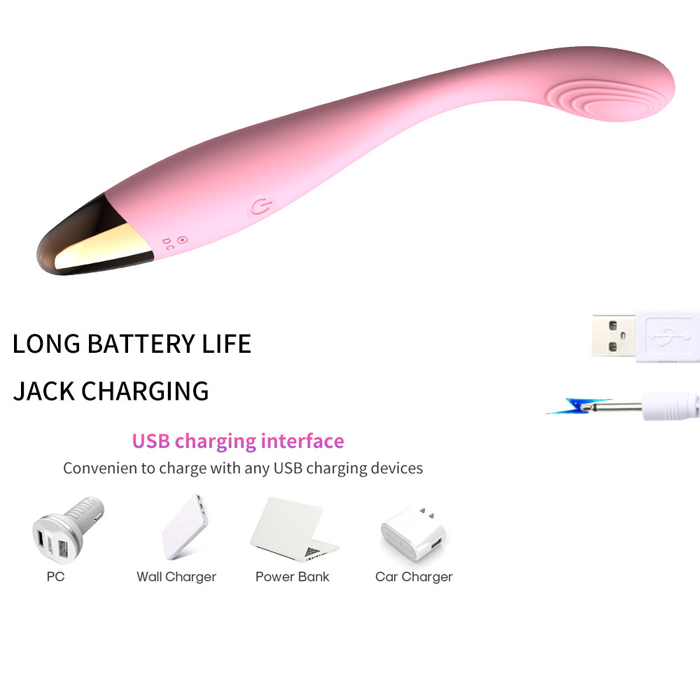 Golden Finger Vibrating Heating Wand, Silicone AV Massager with Button Control, Pink or Purple — detail image 18