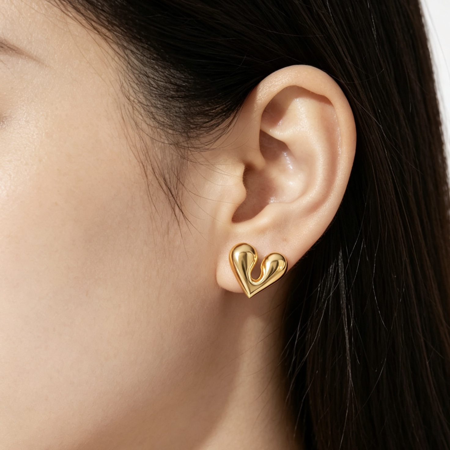 Stainless Steel Hollow Stud Earrings Elegant Minimalist Design_voghion.com