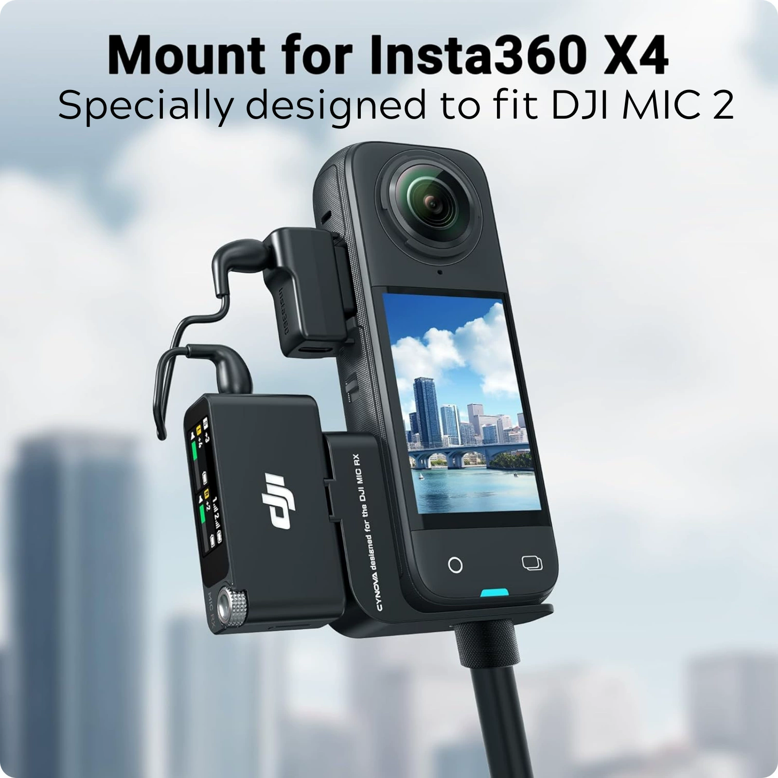 CYNOVA DJl Mic RX холодный сапоги удлинение кронштейн/для insta360 X4/X3/X2
