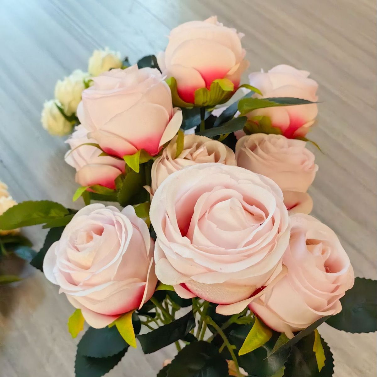 10 rosas de núcleo de imitación de flores falsas flores de decoración de boda para el hogar