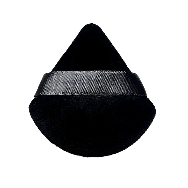 Triangular double-sided makeup sponge, soft plush, for loose powder & primer, 70×65×12 mm