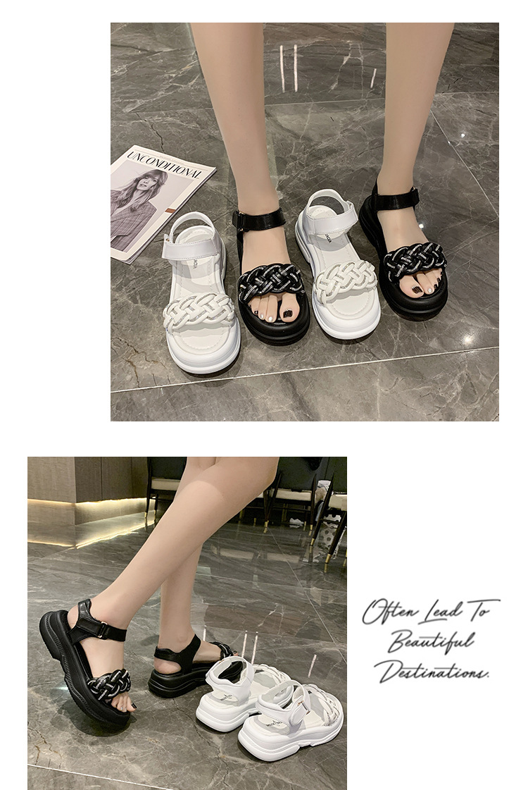 fashion rhinestone woven beach sandals NSZSC61147