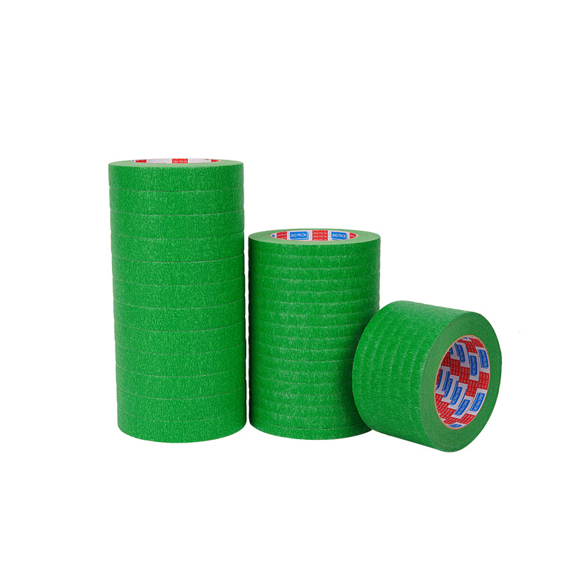 Exterior Wall High Viscosity Masking Paper Tape Paint Masking True Stone Paint Masking Paper Tape Green Color Separation Masking Paper