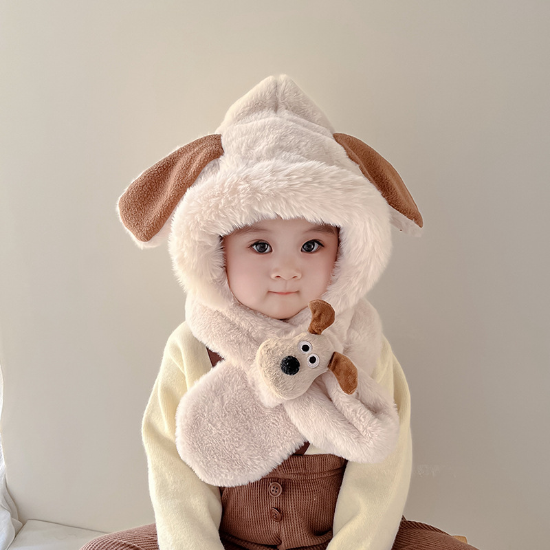 Sombreros para bebés, bufandas, sombreros de protección de orejas calientes y gruesas, bonitos sombreros de peluche genuinos de Melody, moda para hombres y mujeres.