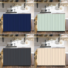 纯色厨房橱柜遮挡帘柜子遮丑帘门帘鞋架置物架柜装饰布帘魔术贴