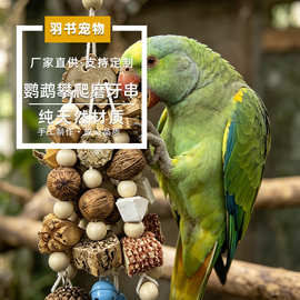 鹦鹉鸟玩具果实啃咬串墨鱼骨松果玉米木珠磨牙解闷小宠用品批发