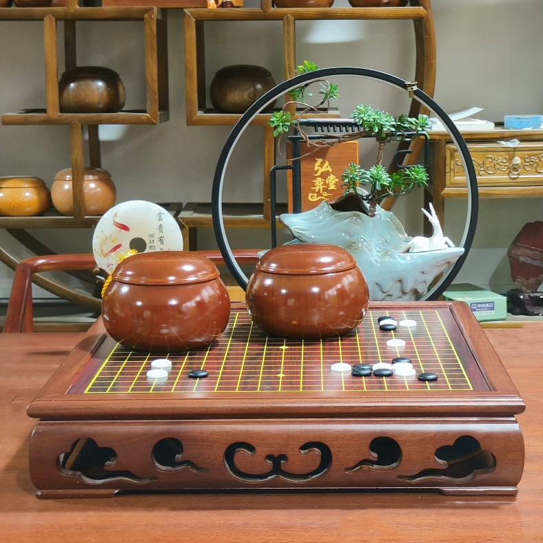 Tesoros de alta gama de madera maciza para adultos Yunzi Go Tablero Go Juego de latas Gomoku en blanco y negro para principiantes