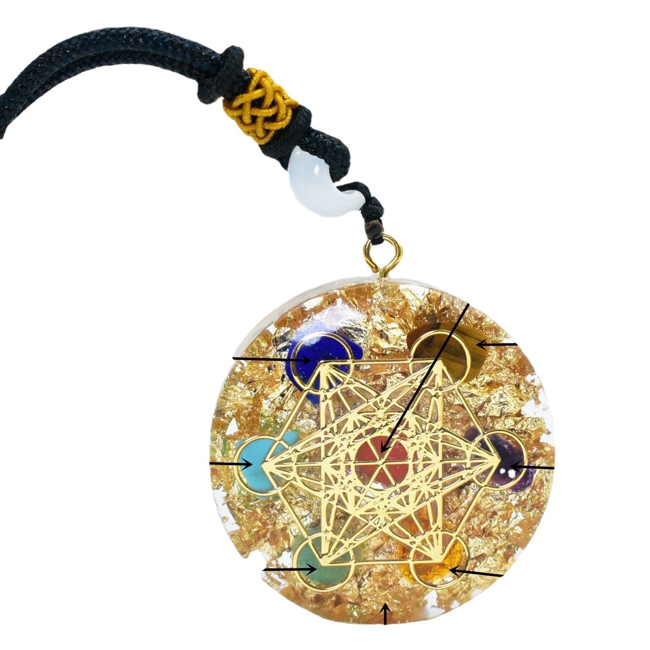 Foreign trade pendant necklace Crystal gravel epoxy resin pendant handmade