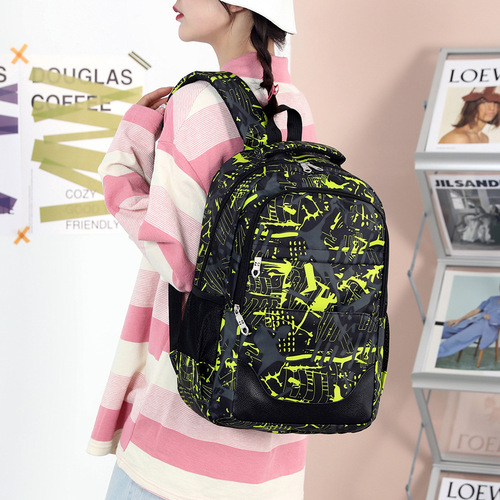 Backpack New Backpack College Style Men's and Women's Junior High School Three-piece Set Large Capacity School Bag Casual Travel Bag Foreign Trade