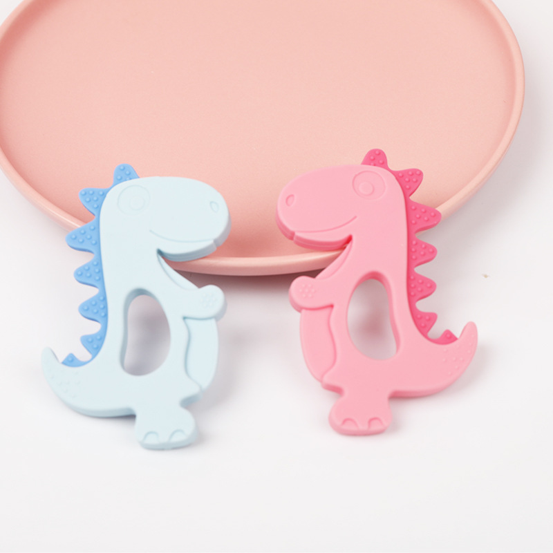 跨境電商嬰兒硅膠牙膠 咬樂磨牙棒 寶寶磨牙玩具小恐龍軟膠咬膠