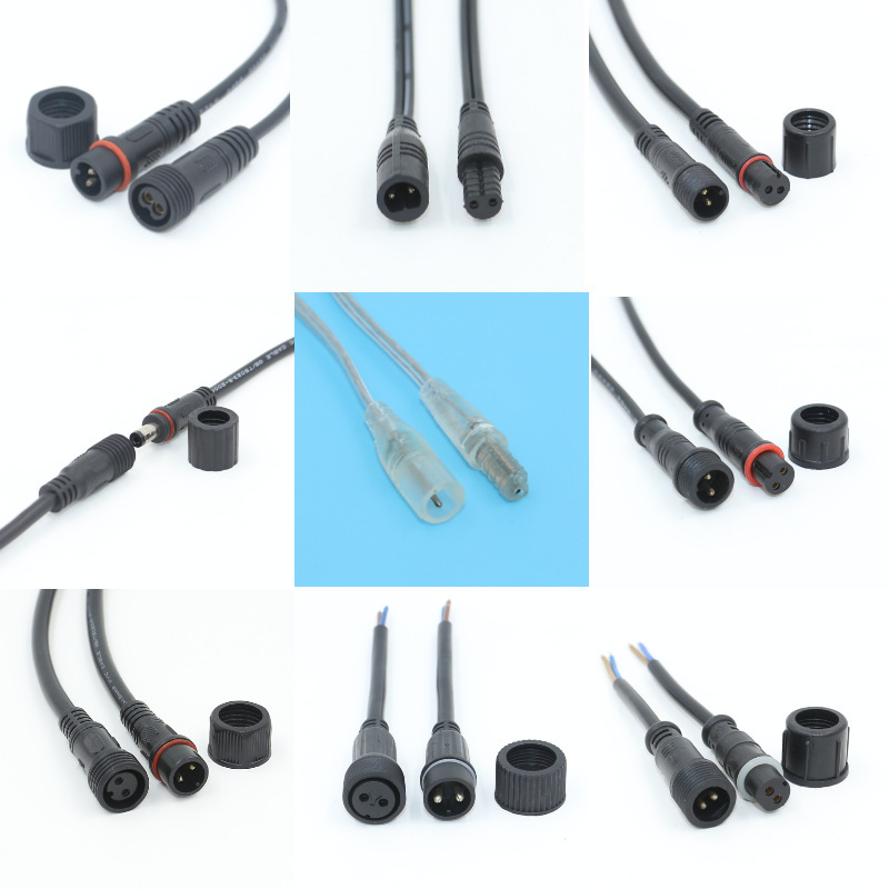 dc plug mini male female butt solar m10 waterproof line light strip m12 car PVC waterproof connector