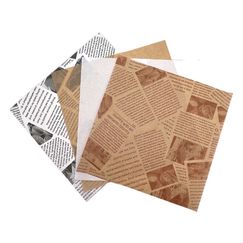 Sandwich Wrapping Paper Food Special Grease-Proof Paper French Fries Burger Fried Chicken Grease-Proof Paper Bread Pizza Plate Pad Paper