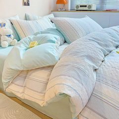 純綿母子A類60s四点セットジャカード純綿三点セットクリーム風布団シーツ寮寝具