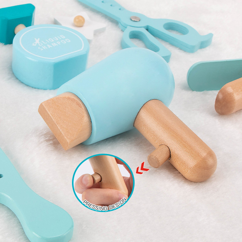 Niñas transfronterizas de madera simulación juguetes caseros un juego completo de tocador barbero regalo de cumpleaños para niños