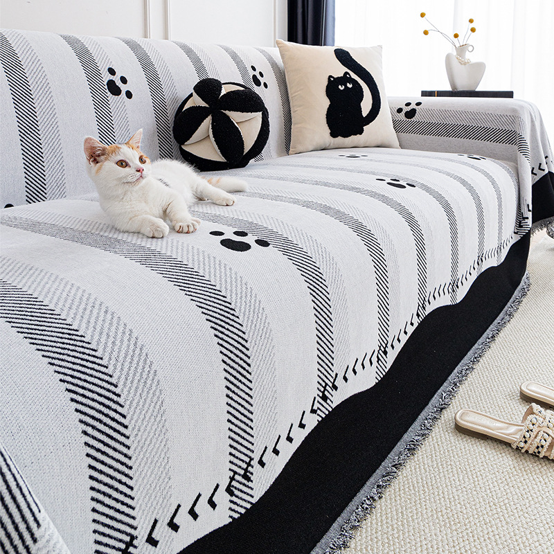 Sofá cubierta de alta sensación 2025 nuevo anti-gato atrapar tres asientos una toalla de sofá antideslizante de princesa una almohadilla de cobertura completa