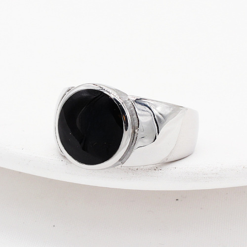 R0778-NK01 New Men's Titanium Steel Ring Pool 8 Blank Ball Ring
