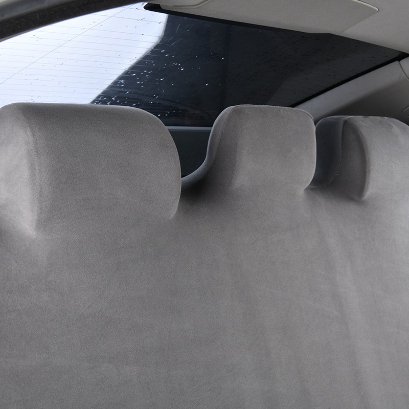 Thickened elastic car rear seat cover made of German velvet fabric, integrated backrest and seat cushion cover, suitable for all seasons
