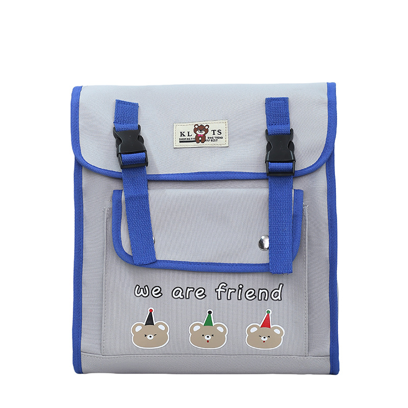 Mochila japonesa para niños y niñas, caricatura, lindos osos, doble botón para bebés, mochila para niños, color contrastante extranjero
